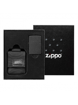 Zippo Crackle Lighter - Pochette Nylon - Noir