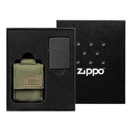 Zippo Crackle Lighter - Pochette Nylon - Kaki