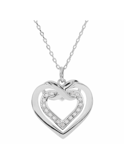 Collier Argent double coeur...