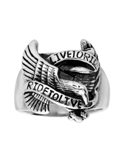 Bague Acier Aigle Biker