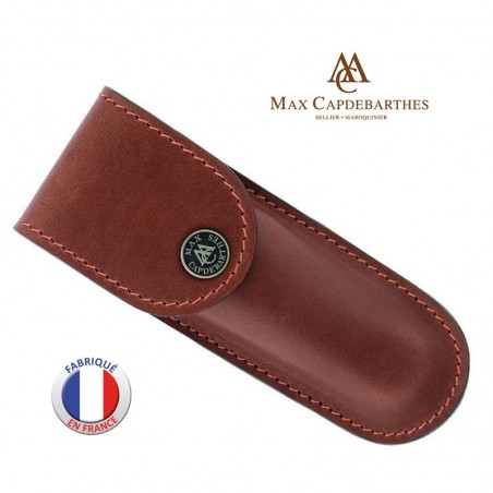 Etui couteau Randonneur 13 cm - Max CAPDEBARTHES - Cuir Pérou fauve