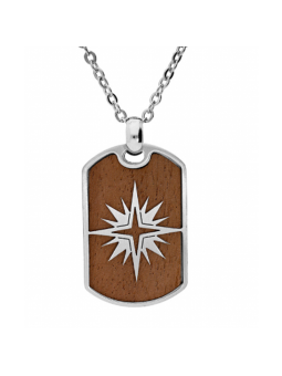 Collier Soleil - Acier et Bois