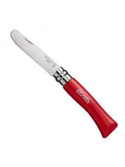 Opinel n°7 Bout rond - manche rouge