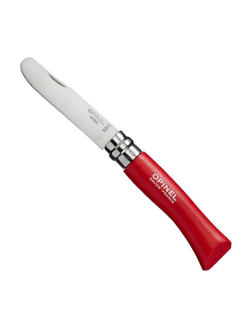 Opinel n°7 Bout rond - manche rouge