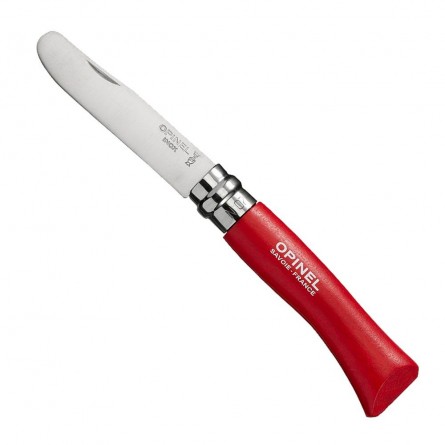 Opinel n°7 Bout rond - manche rouge