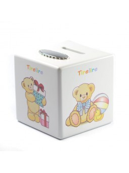 Tirelire cube ourson