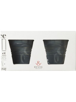 Coffret Gris Cendré 2 ESPRESSO 8CL - REVOL - Collection Les Froissés