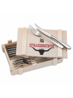 Couverts à steak en Inox - 12 pièces dans coffret bois