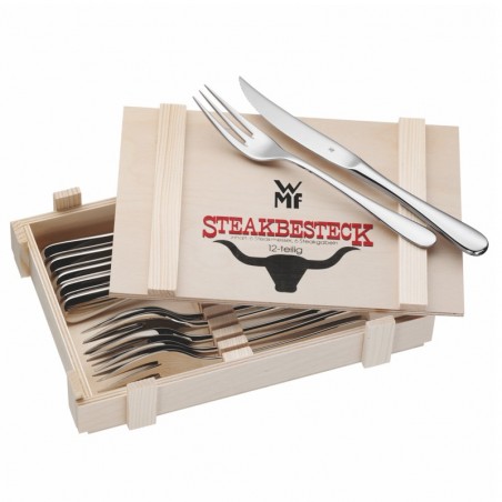 Couverts à steak en Inox - 12 pièces dans coffret bois