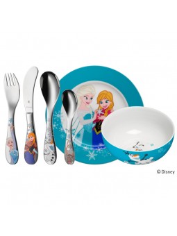 Coffret Couvert 6 pièces -  REINE DES NEIGES - Bol et assiettes