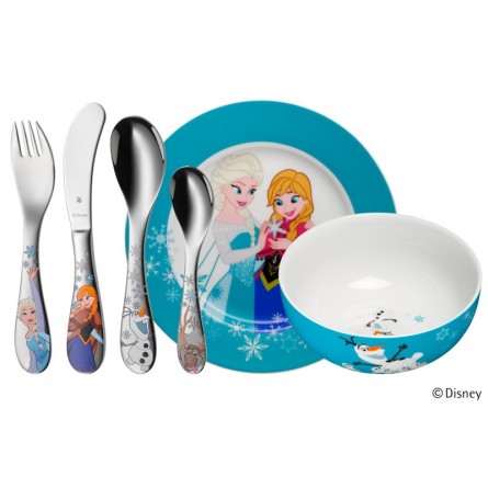 Coffret Couvert 6 pièces - REINE DES NEIGES - Bol et assiettes