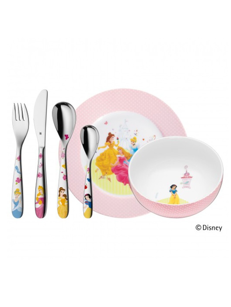 Coffret Couverts Disney Princesse - 6 pièces - Bol et assiette