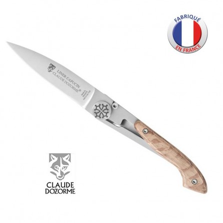 Couteau CAPUCIN - Claude Dozorme - Bois Chêne vert - Croix Occitane