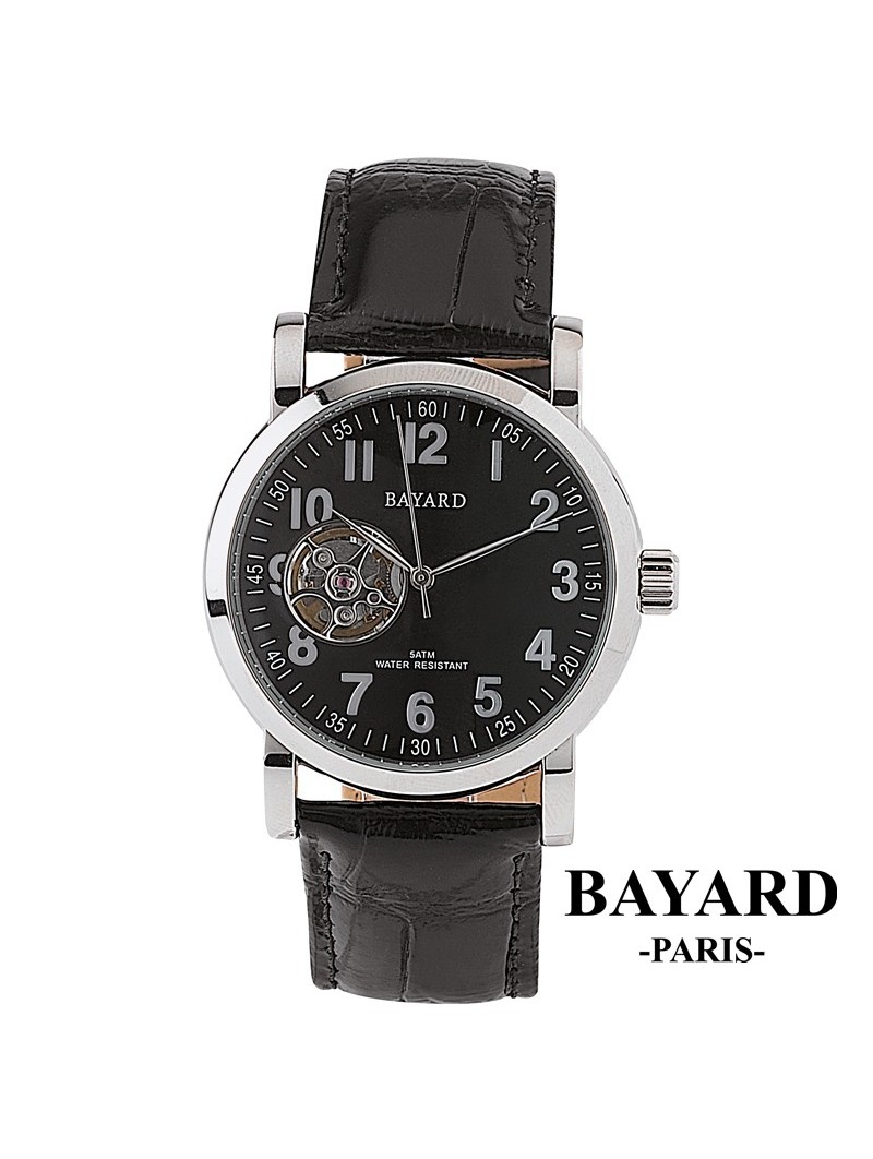 Rechtmatig Klimatologische bergen uitzondering Montre Homme sur cuir Automatique balancier apparent - Bayard Paris - Acier Rechtmatig Klimatologische bergen uitzondering Montre Homme sur cuir Automatique balancier apparent - Bayard Paris - Acier