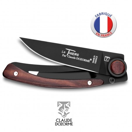  Couteau Liner Lock Laguiole - Claude Dozorme - Bois Vallernia - Revêtement Noire