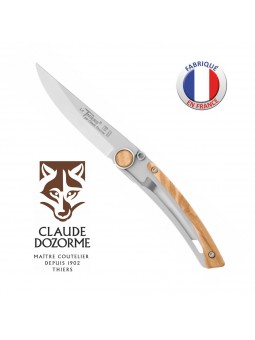Couteau Liner Lock Laguiole - Claude Dozorme - Bois d'Olivier