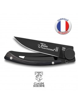 Couteau Liner Lock Le Thiers - Claude Dozorme - Corne Noire - Revêtement Noir