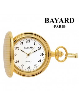 Montre de poche avec couvercle - BAYARD Paris - Laiton doré 