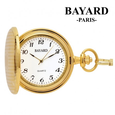 Montre de poche avec couvercle - BAYARD Paris - Laiton doré 