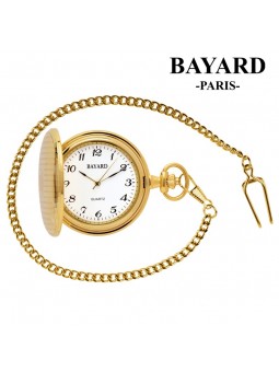 Montre de poche avec couvercle - BAYARD Paris - Laiton doré
