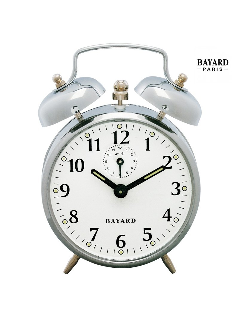 Réveil mécanique à cloches - Bayard - Chromé