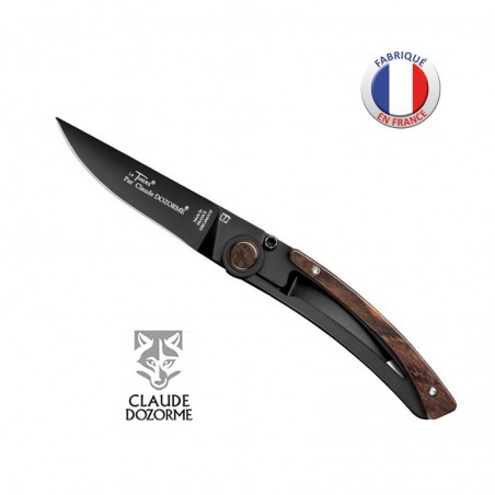  Couteau Liner Lock Laguiole - Claude Dozorme - Bois Vallernia - Revêtement Noire