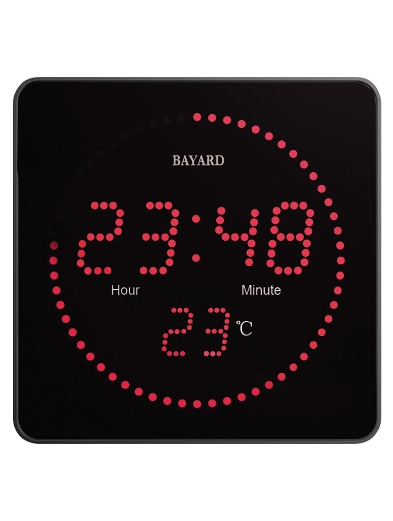 Pendule murale secteur à diodes - BAYARD - Radio-pilotée