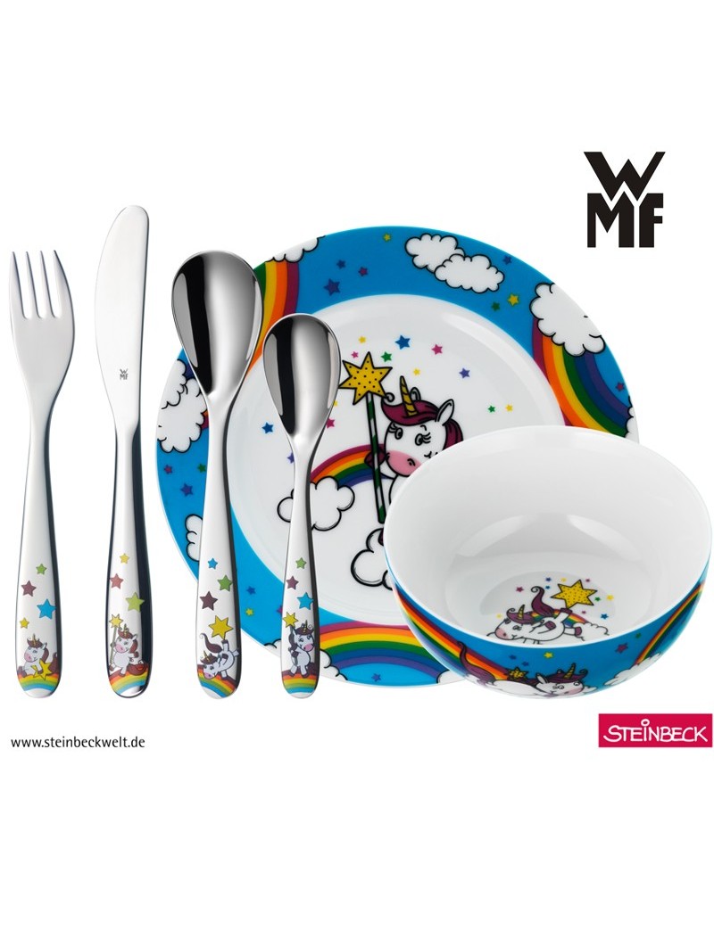 Couverts enfant Licorne - Assiette et bol en porcelaine