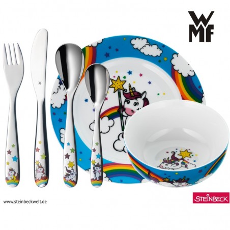 Couverts enfant Licorne - Assiette et bol en porcelaine