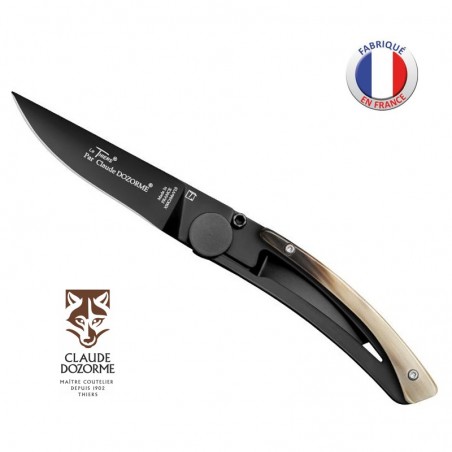  Couteau Liner Lock Le Thiers - Claude Dozorme - Corne claire - Revêtement Noir