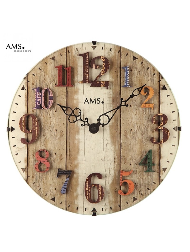 Pendule Chiffres en relief - AMS - Diamètre 30 cm