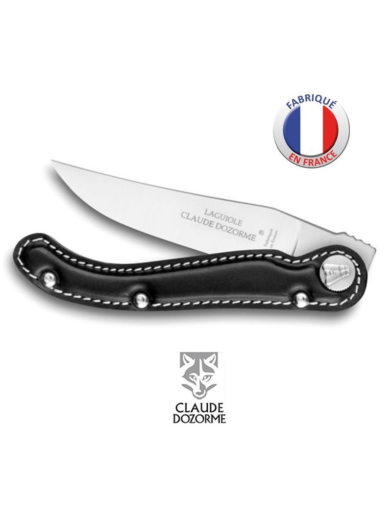 Couteau  Le Baroudeur Laguiole - Claude Dozorme - Manche cuir