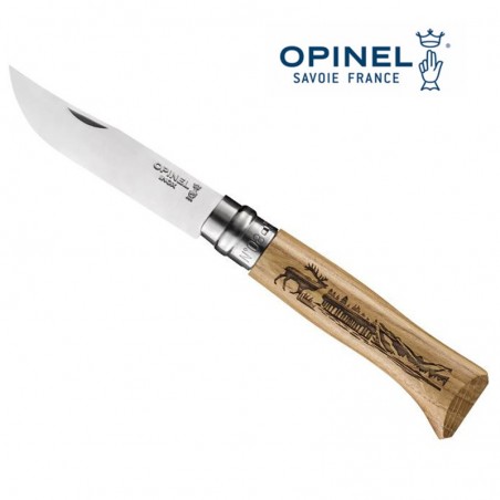 Opinel n°8 "Animalia 3" Cerf - Chêne