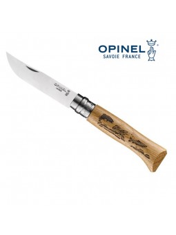 Opinel n°8 "Animalia 3" POisson - Chêne