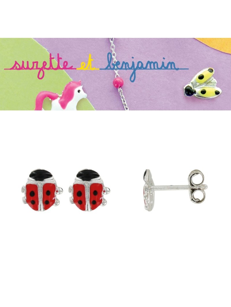 Boucle d'oreille coccinelle