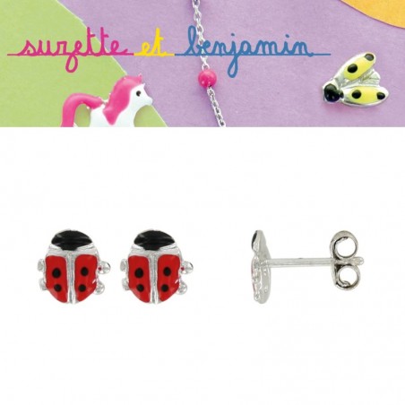 Boucle d'oreille coccinelle