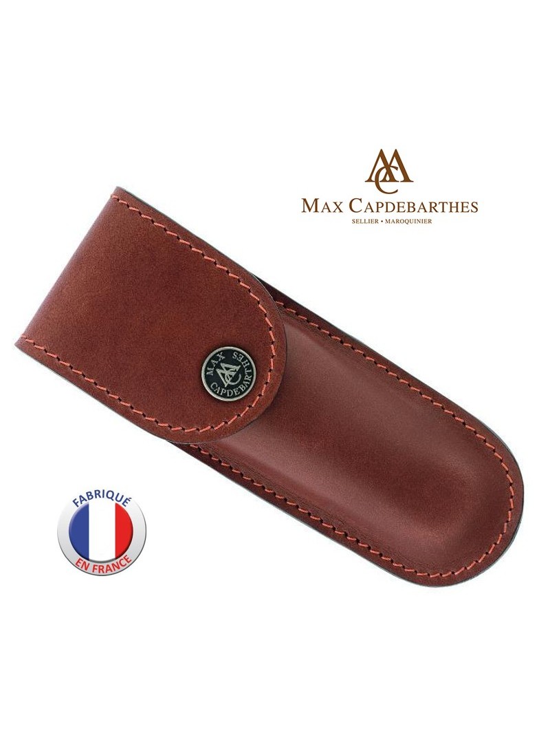 Etui couteau Randonneur 13 cm - Max CAPDEBARTHES - Cuir Pérou fauve