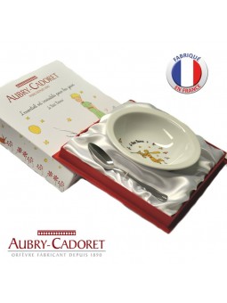 Assiette porcelaine et Cuillère acier  - Petit Prince - Aubry Cadoret