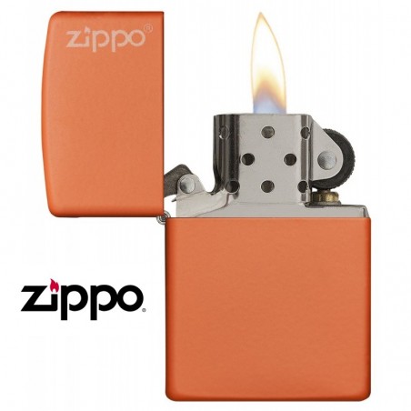 Briquet Orange Matte - Logo Zippo