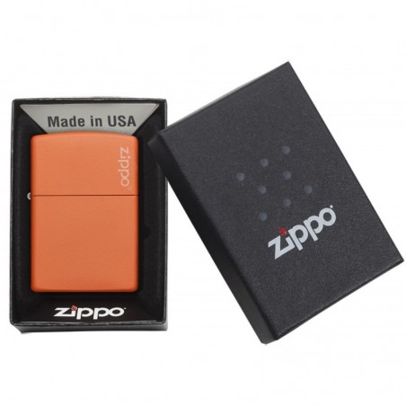 Briquet Orange Matte - Logo Zippo