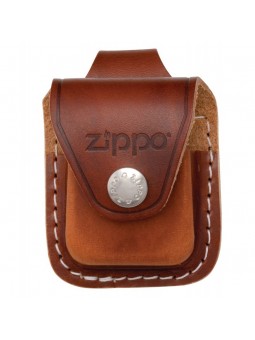 Pochette Zippo cuir marron