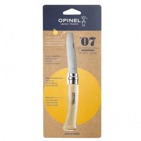 Opinel n°7 Bout rond - manche Hêtre