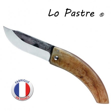 Couteau "LO PASTRE" Corne de bélier - Lame carbone Couteau "LO PASTRE" Corne de bélier - Lame carbone
