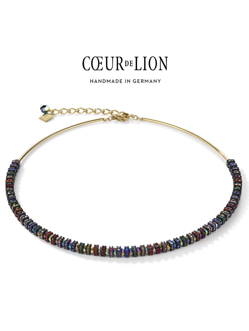 Collier Frontline strass & verre multicolore