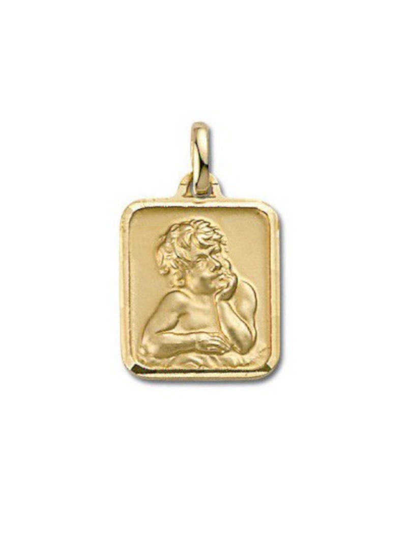 Médaille Plaqué or rectangulaire ange