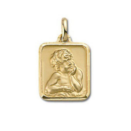 Médaille Plaqué or rectangulaire ange