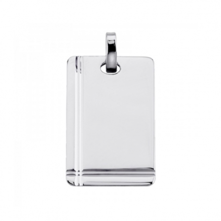 Pendentif Argent rectangulaire avec liseré Pendentif Argent rectangulaire avec liseré