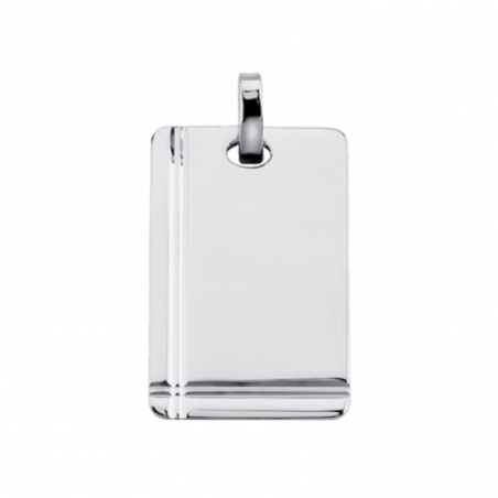 Pendentif Argent rectangulaire avec liseré