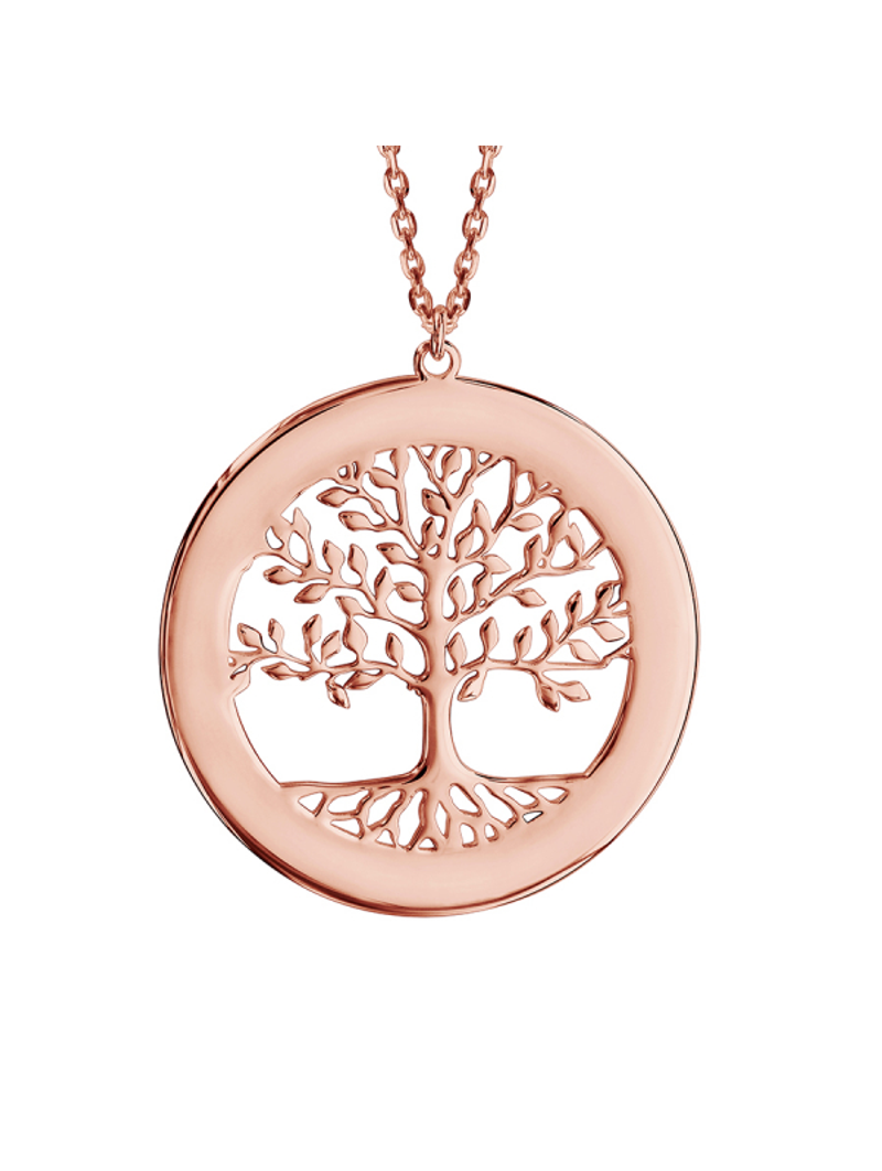 Collier Plaqué or rose Arbre de vie à graver