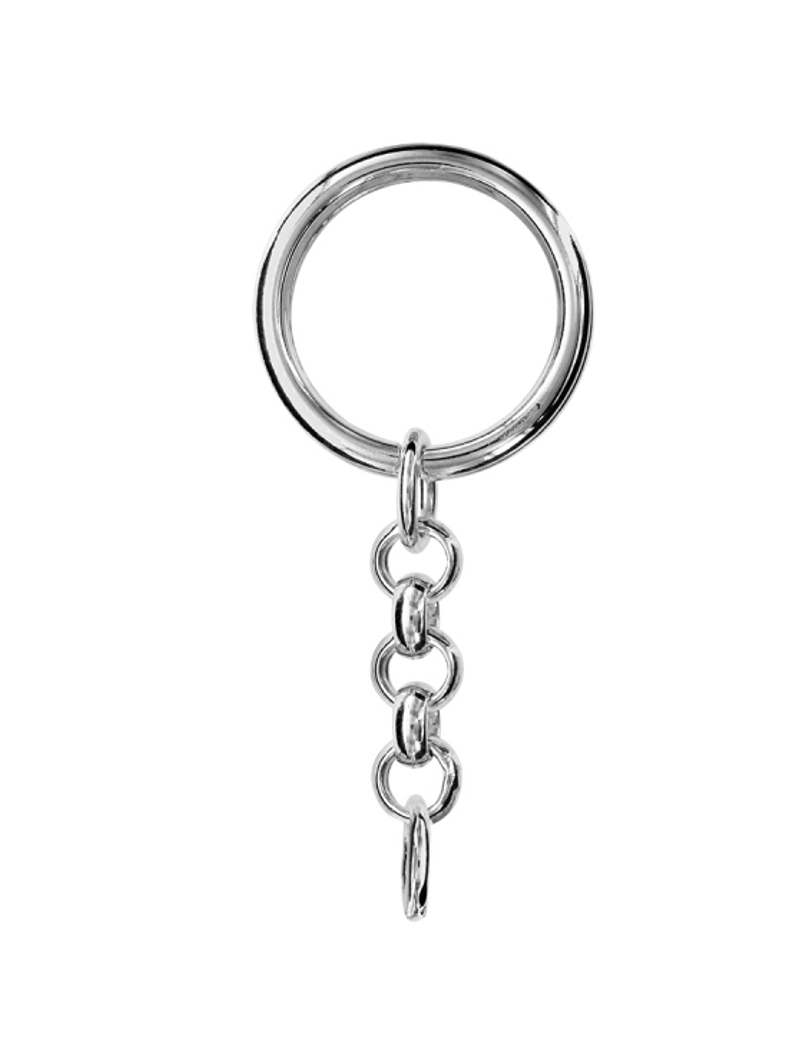 Porte-clés artisanal 'Saint Christophe' argenté - 40x40 mm [Q2634